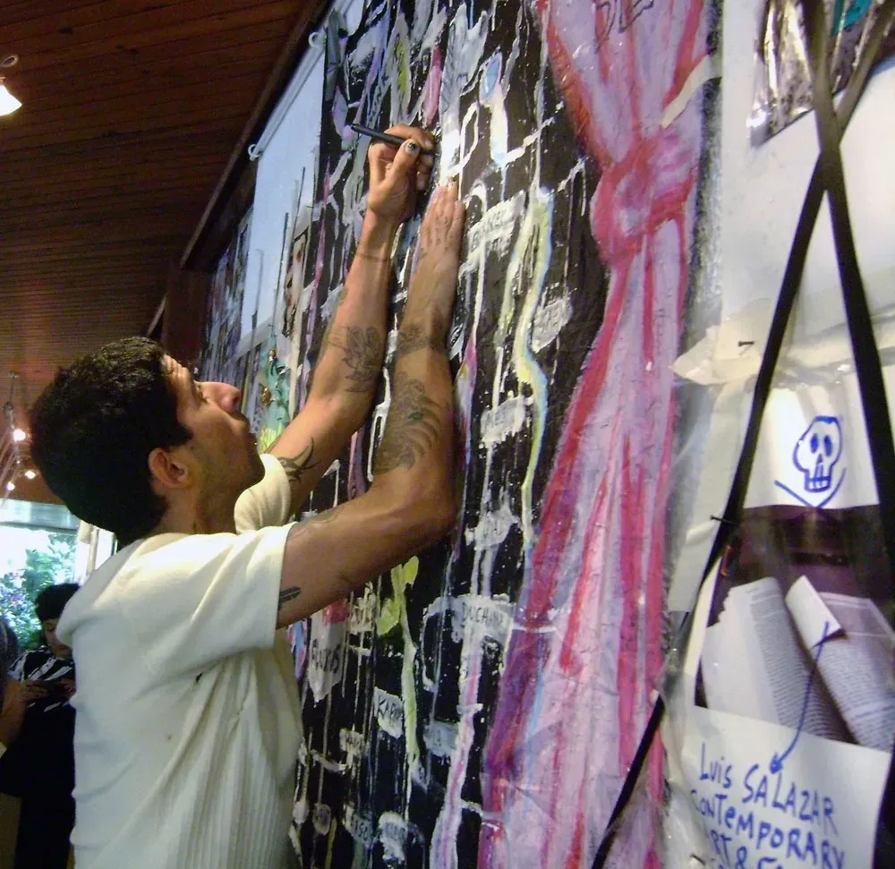Luis Salazar and one of his installations, image 1